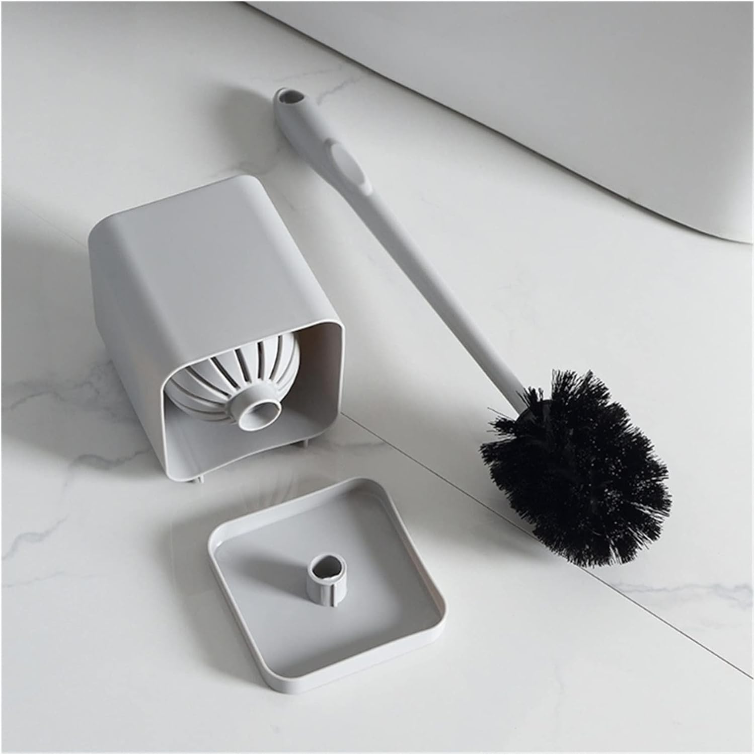 Toilet Brush with Base Wall-Mounted Light Grey