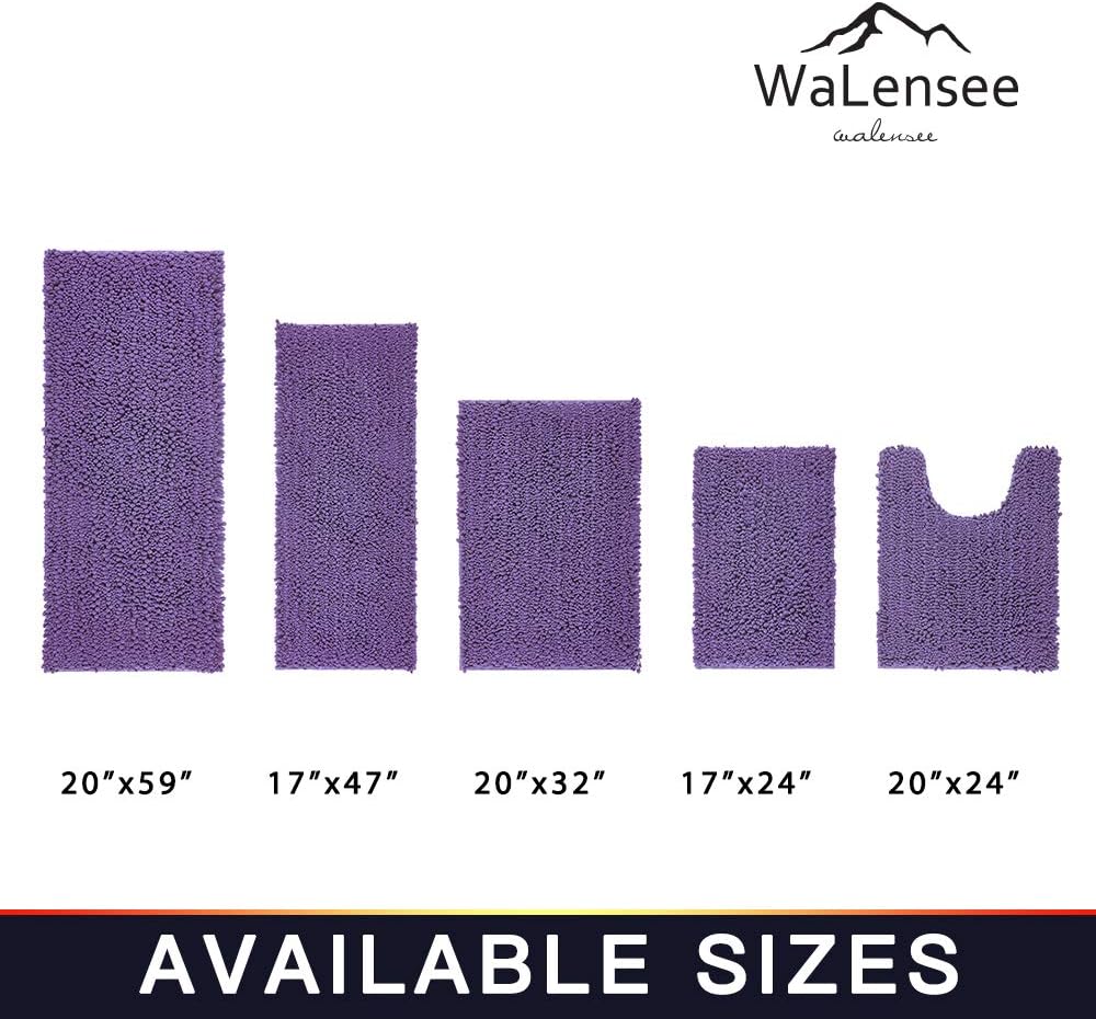 Walensee Non-Slip Bath Mat 24x17 Inch Lavender