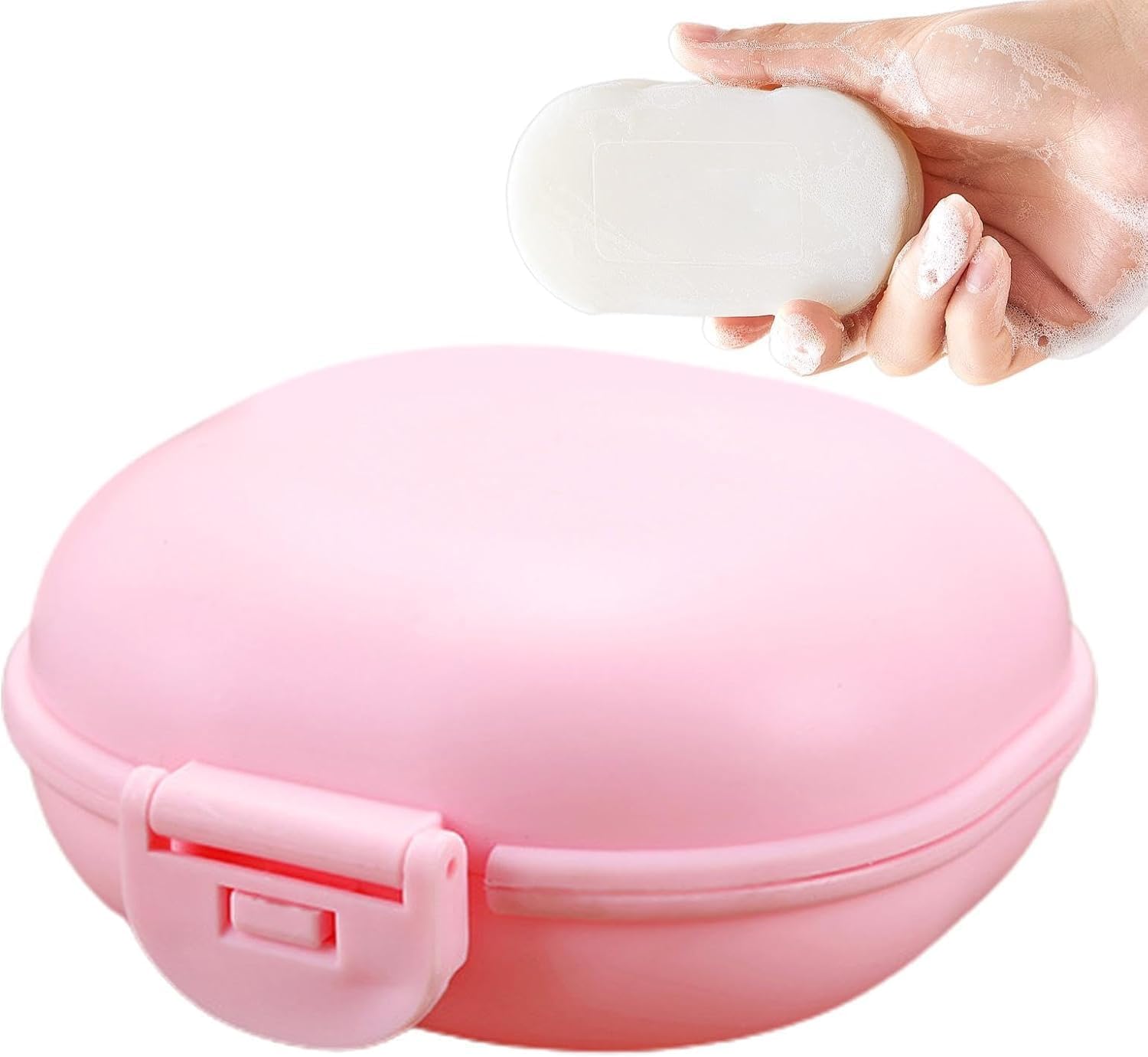 Pink Travel Soap Container - Waterproof Shampoo Bar Holder