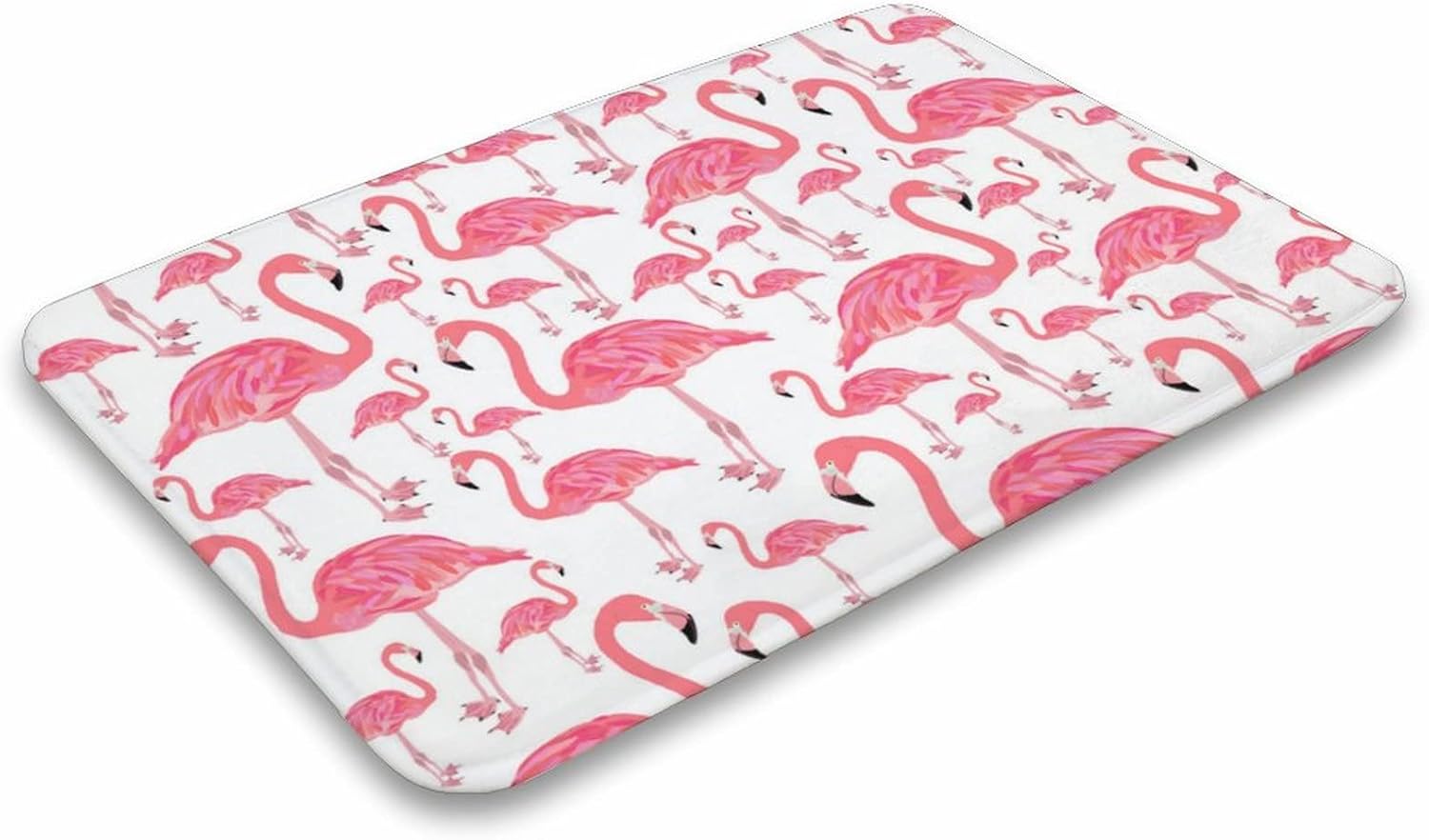 Pink Flamingo Bird Microfiber Bath Rug Non-Slip 16x24 Inch