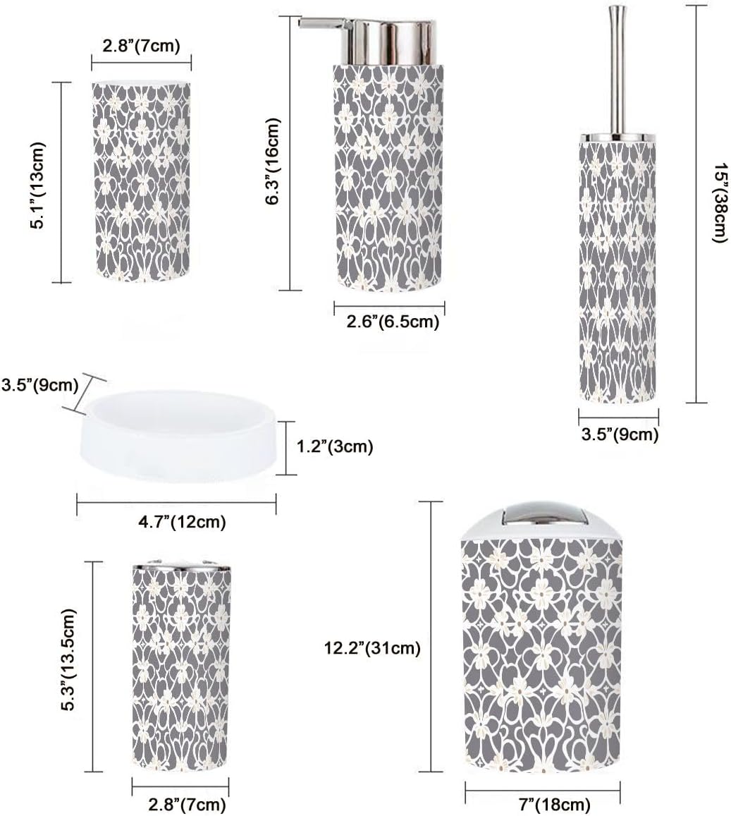 TRANQDEHOM 6-Piece Boho Bathroom Accessories Set