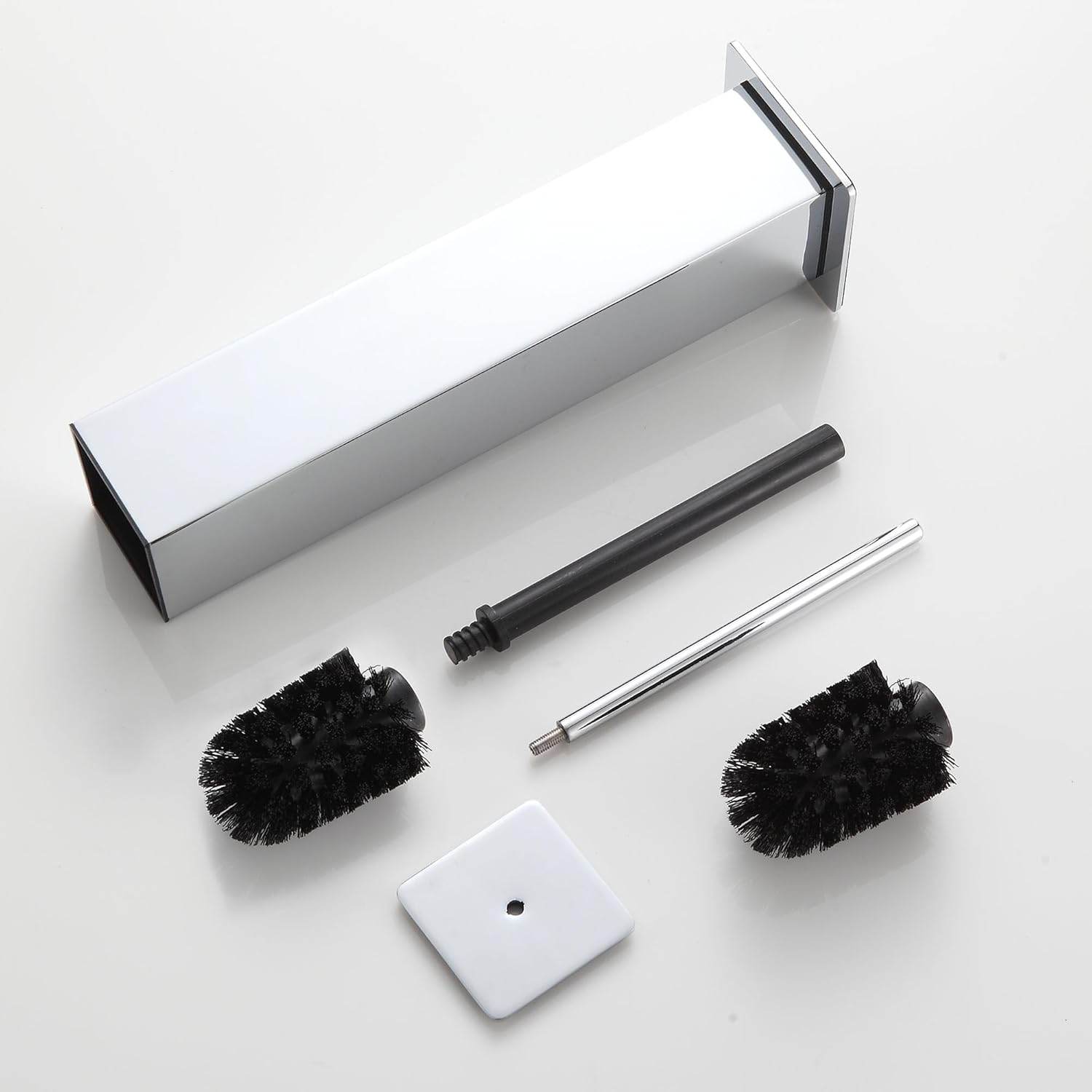 BVL Chrome Toilet Brush with Holder Set