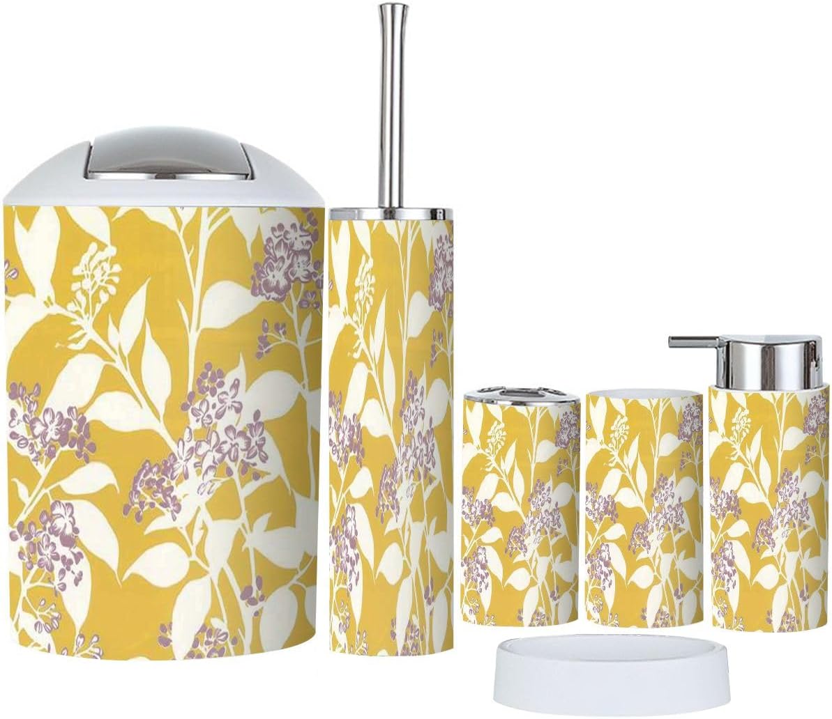 Boho Style 6 Piece Bathroom Accessories Set