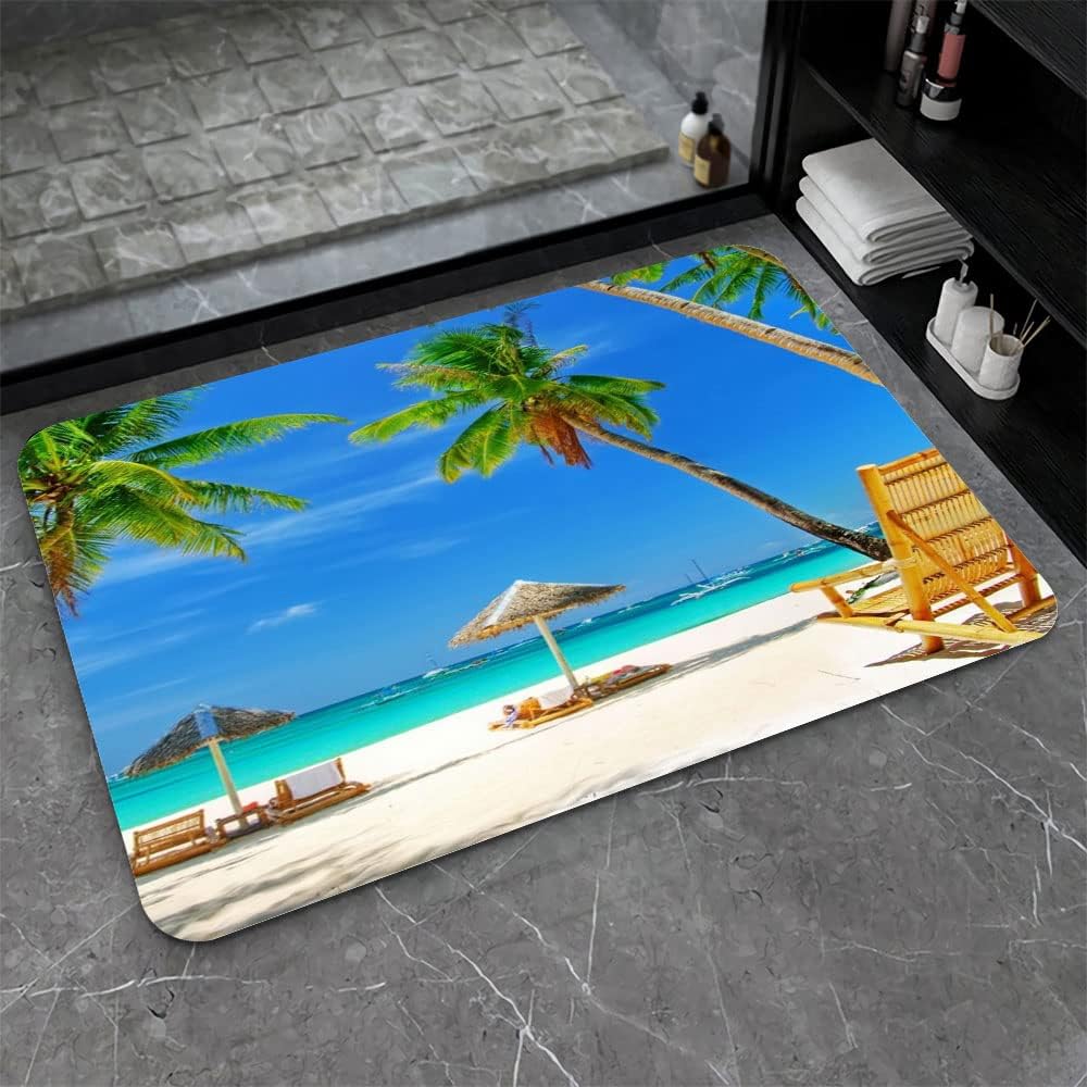 SHENWSAN Diatomaceous Earth Bath Mat Fast Drying Non-Slip 50cm80cm