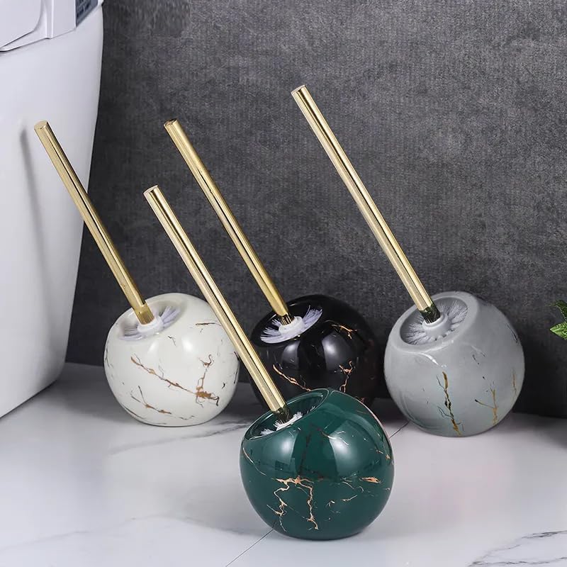 Green Marble Toilet Brush Holder with 2 Brushes