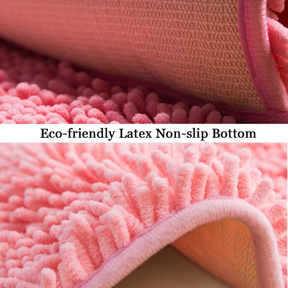 ZuTKekon Half Round Bath Rug Thick Chenille Non-Slip Mat
