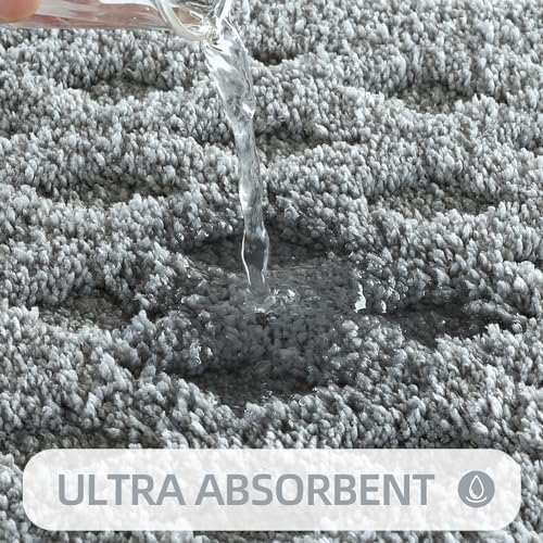 ZOESIOER Bath Rug 16x24 Light Grey
