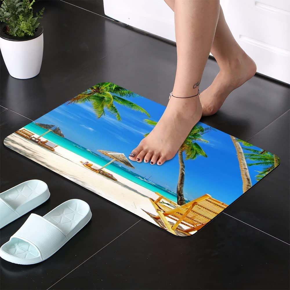 SHENWSAN Diatomaceous Earth Bath Mat Fast Drying Non-Slip 50cm80cm