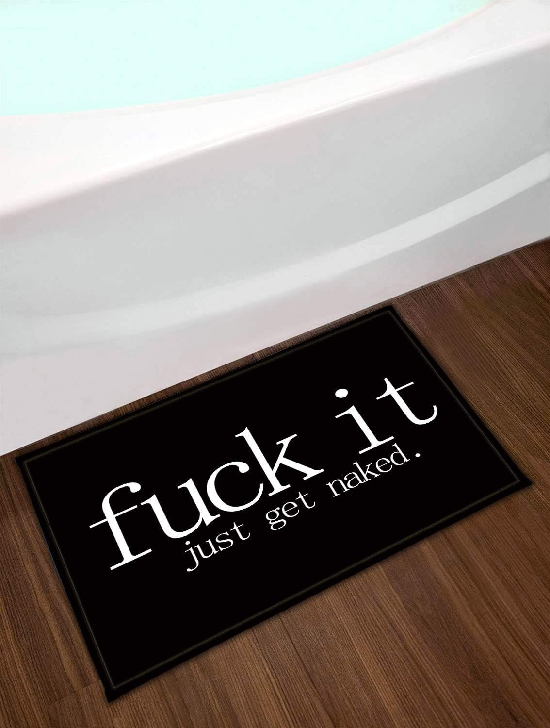 LB Get Naked Bath Rug 16x24 Inch Non-slip Memory Foam