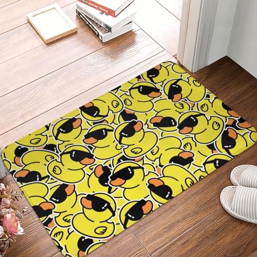 Cartoon Rubber Duck Bath Mat 24x16 Non-Slip Soft Microfiber