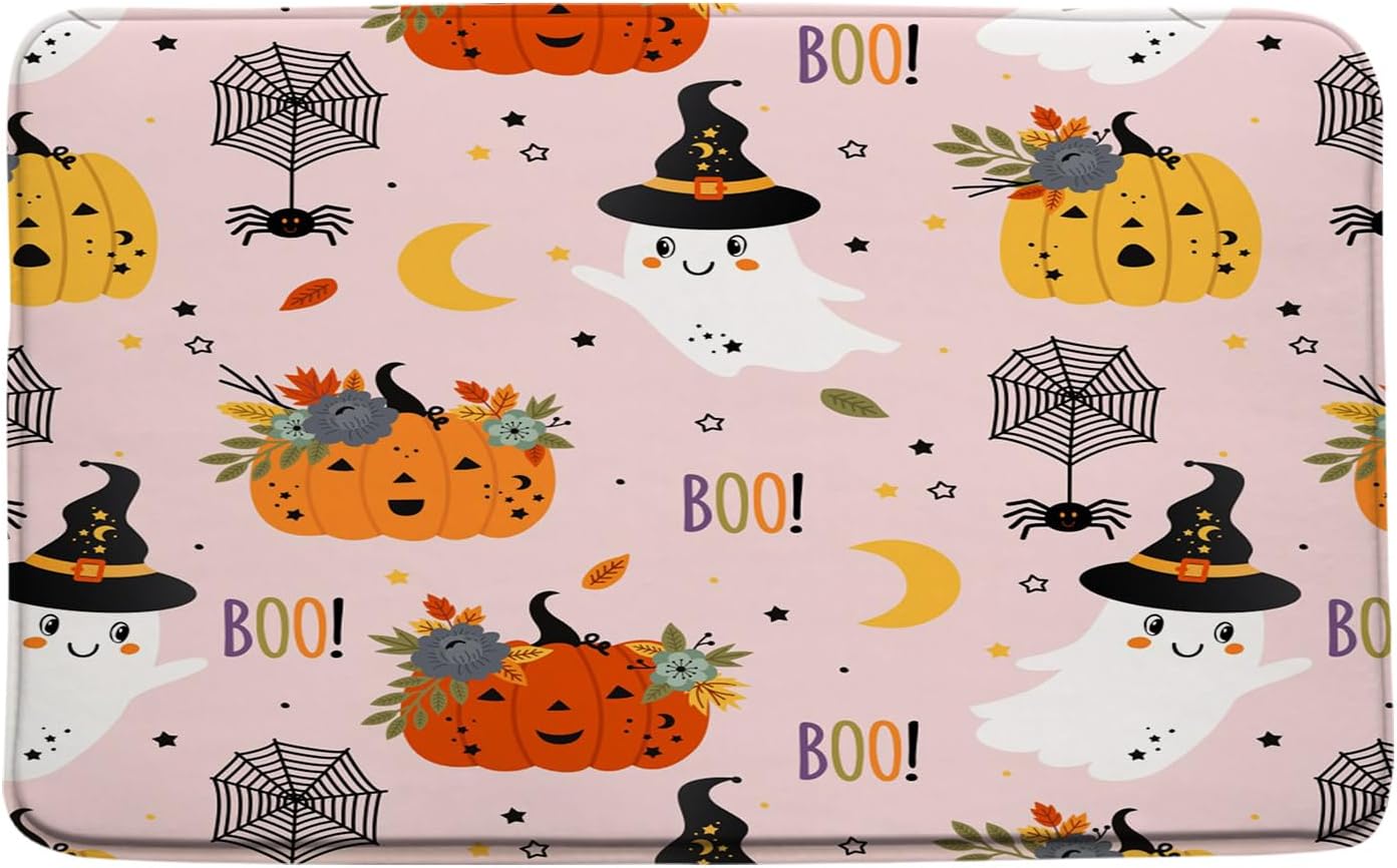 Cute Halloween Ghost Bath Mat 16x24 Inch 1