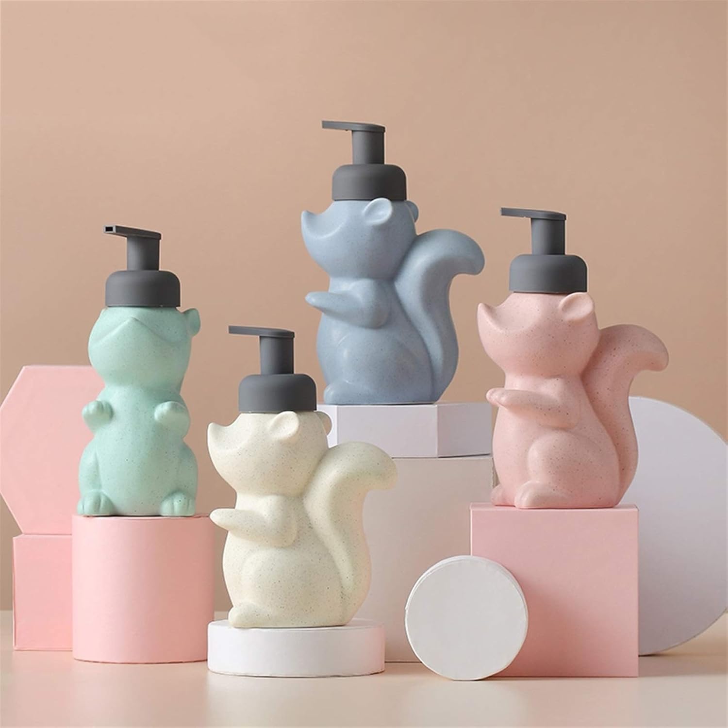 VALTEV Cute Ceramic Squirrel Soap Dispenser 1