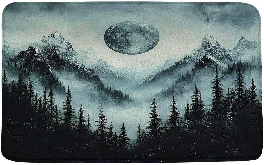 Forest Moonlight Bath Mat 16x24 Inch Non-Slip 1