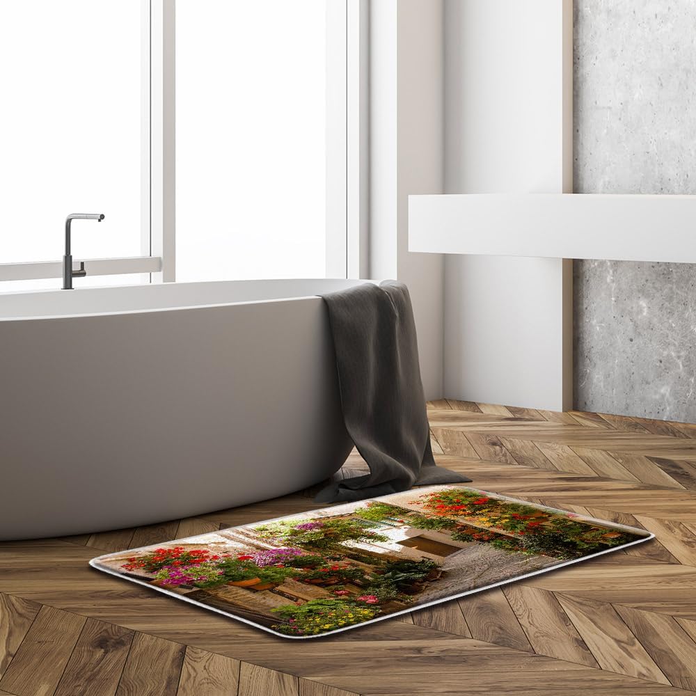 GCTNBJL Mediterranean Scene Bath Mat 16x24 Inch