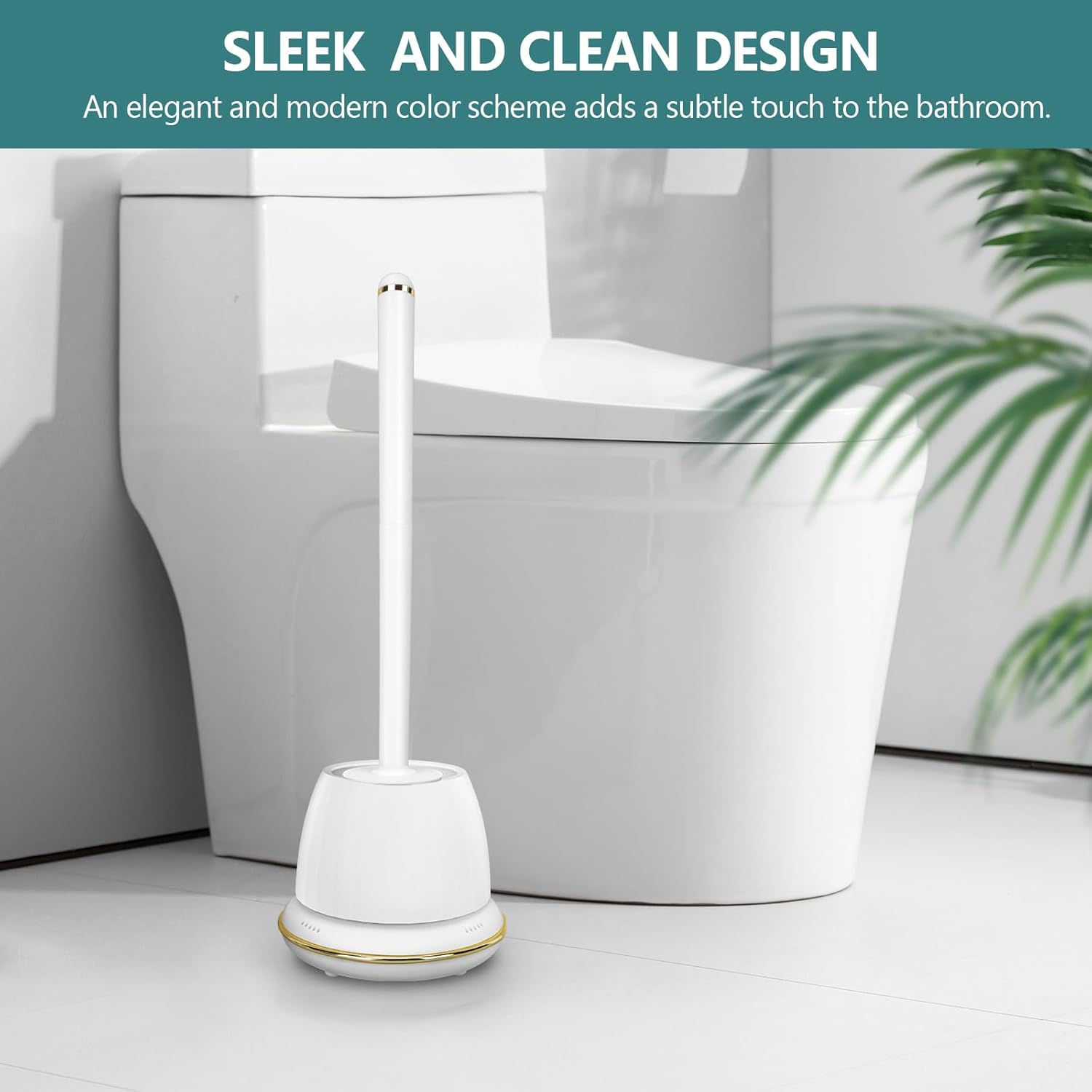 Gold Toilet Brush and Holder Set 2 Pack