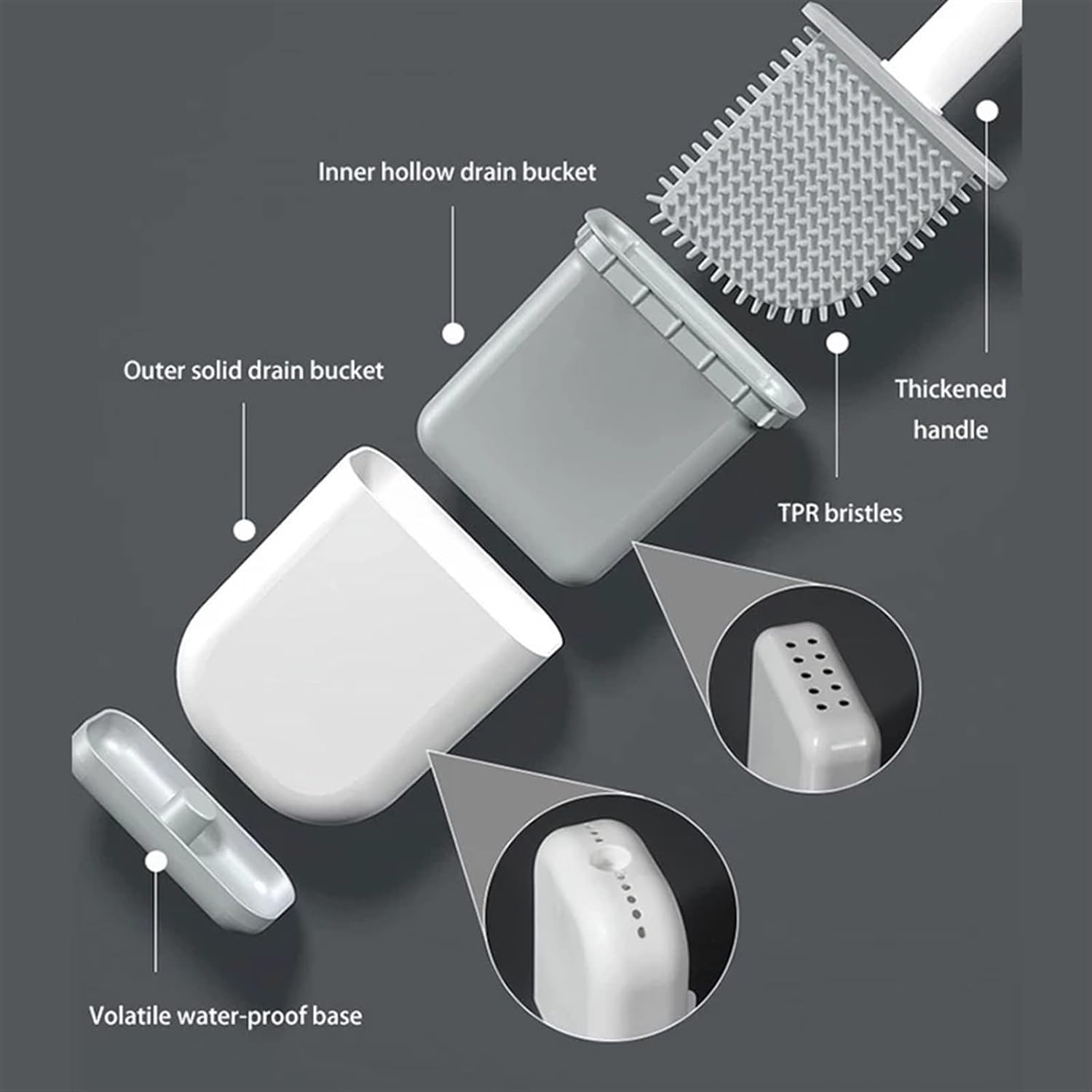 NPQPNAFC Toilet Brush with Storage Base