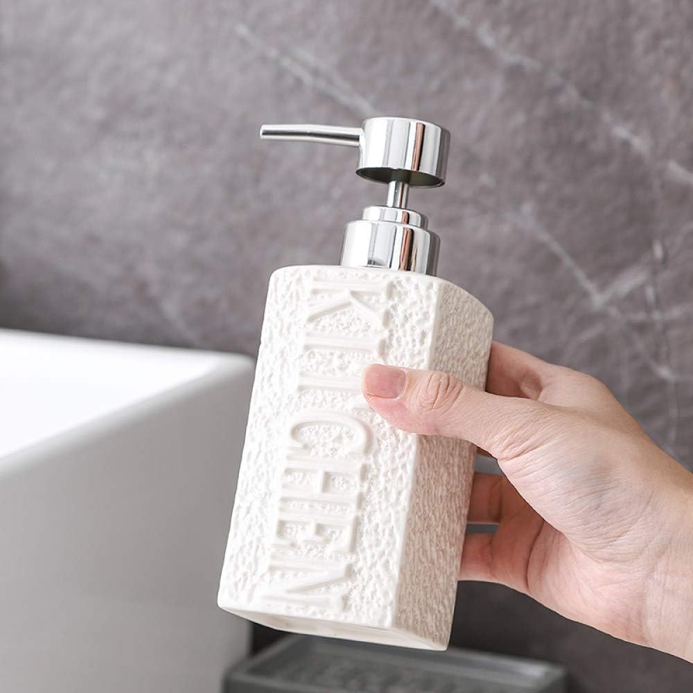 SAFWE White Ceramic Liquid Soap Dispenser with Pump