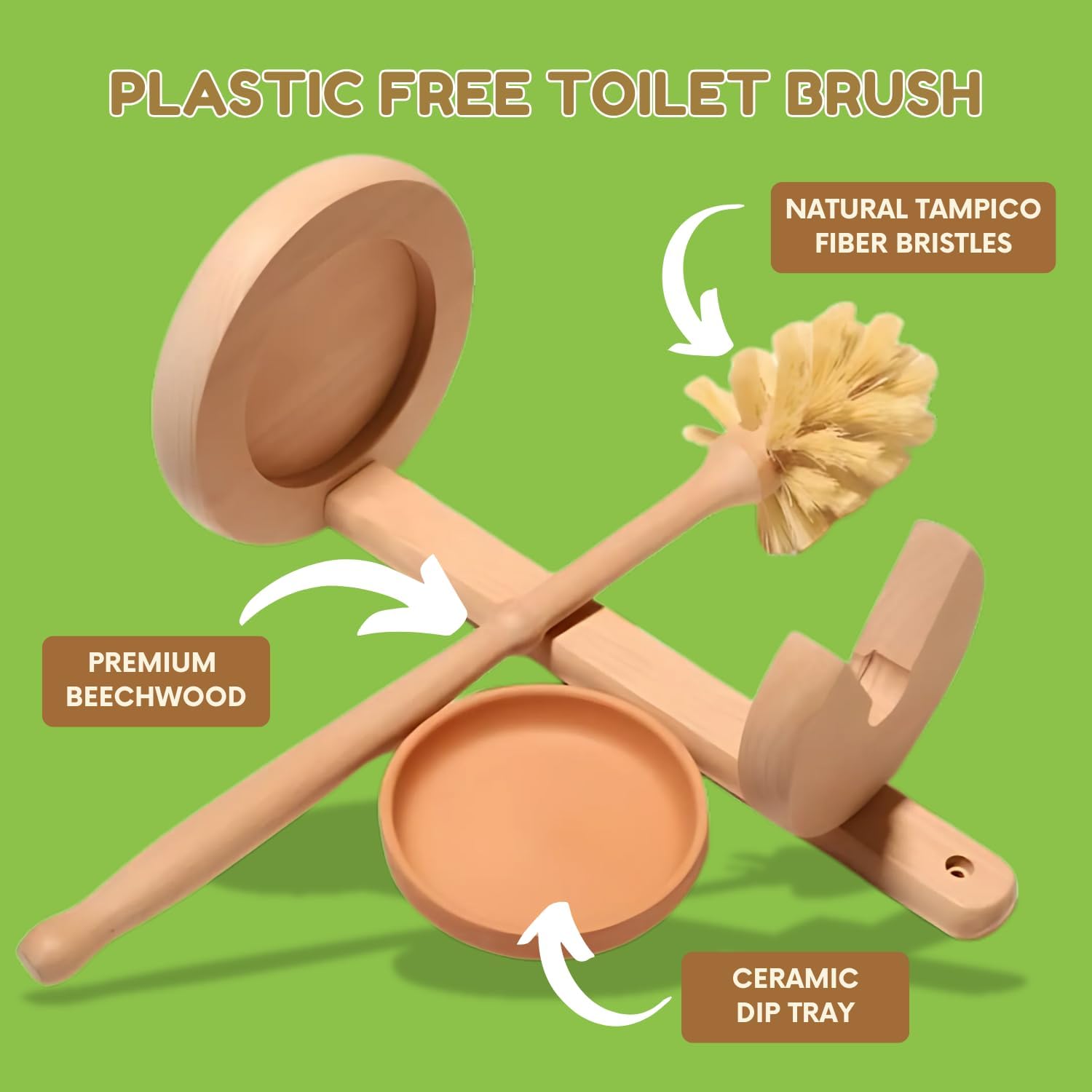 Nacterra Eco Friendly Toilet Brush Set