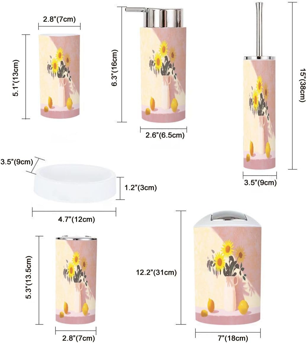 Boho Bathroom Accessory Set 6 Piece Modern Design 1