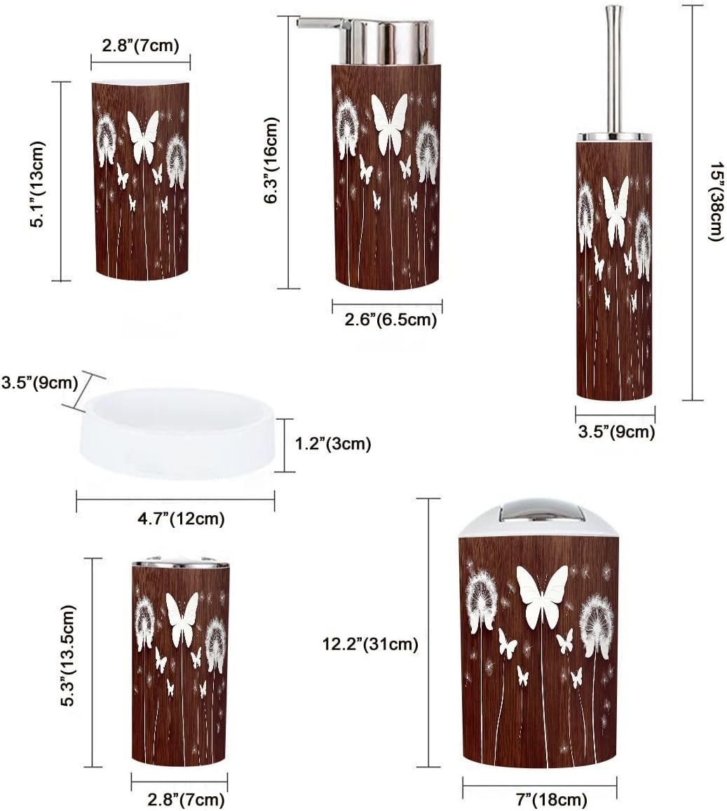 Boho Modern Bathroom Accessory Set 6 Piece