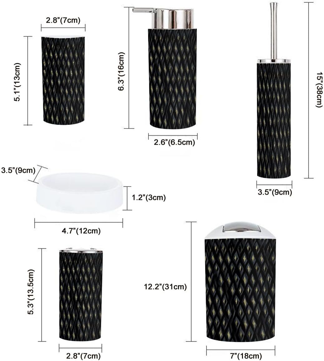 Boho Abstract 6-Piece Bathroom Accessory Set
