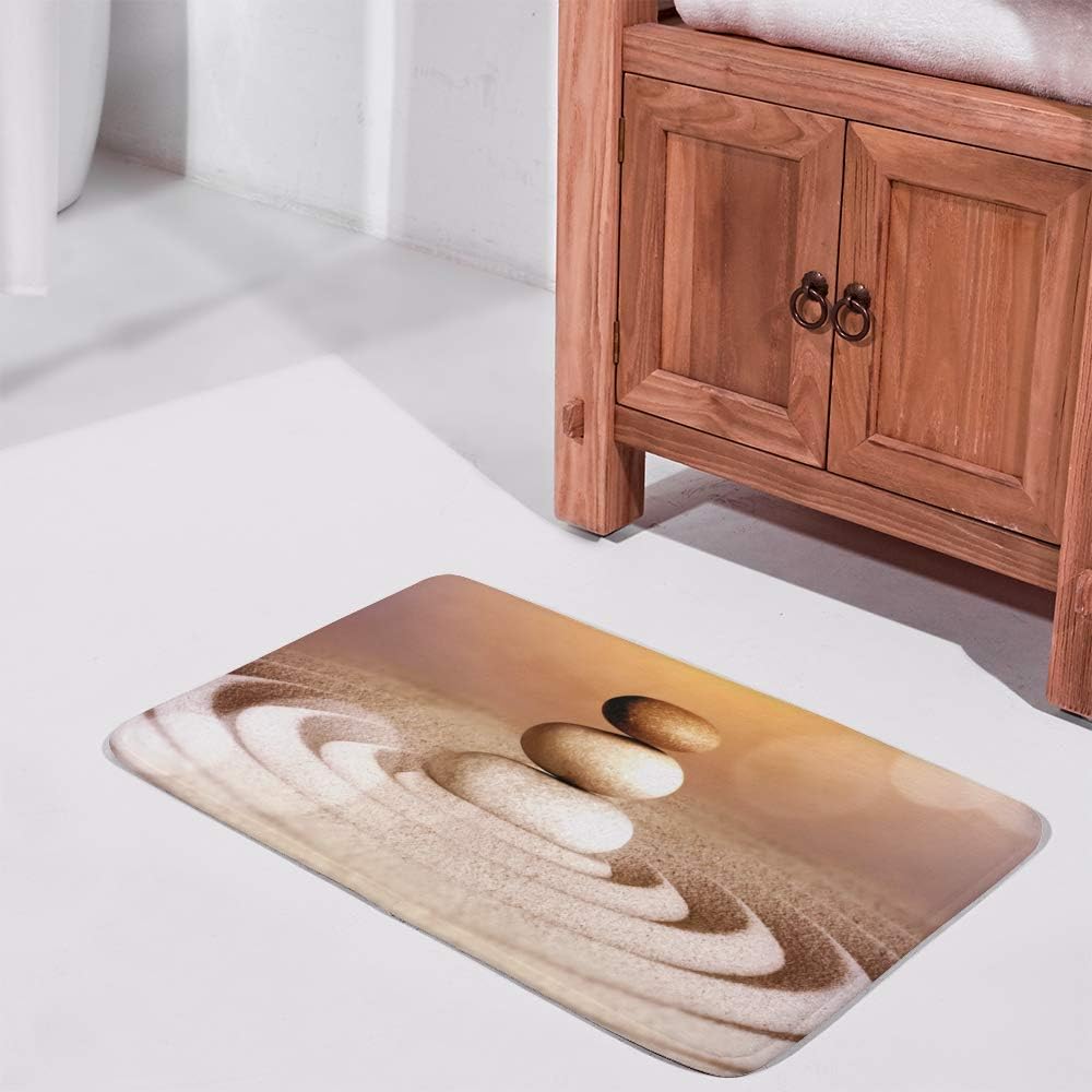 Kuizee Bath Mat with Memory Foam and Non-Slip Design