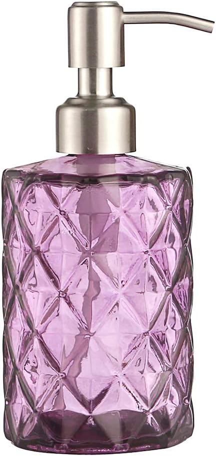 YunNasi Purple Soap Dispenser with Stainless Steel Pump