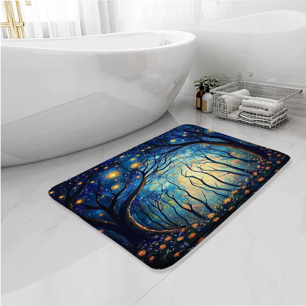Fantasy Forest Bath Mat 16x24 Inch Memory Foam