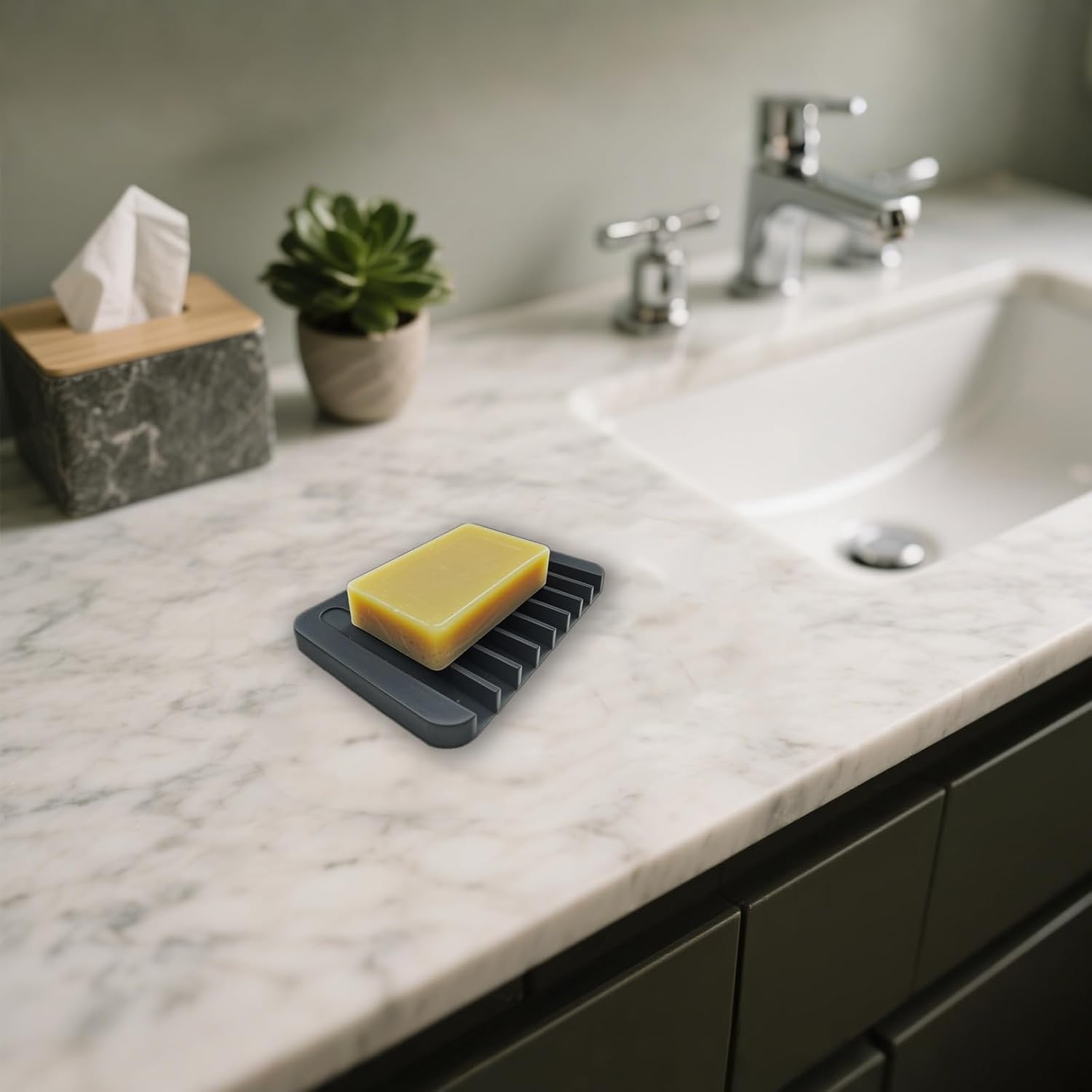 Tihaolity Self Draining Bathroom Soap Dish Black 1