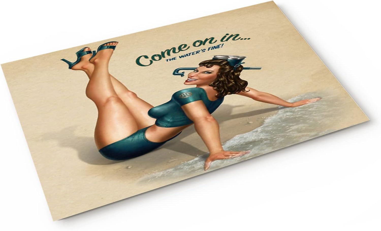 Difnary Retro Pin Up Girls Bath Mat 16x24 in