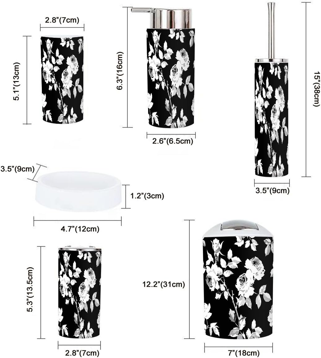 Boho Bathroom Accessory Set 6 Piece Modern Decor 1