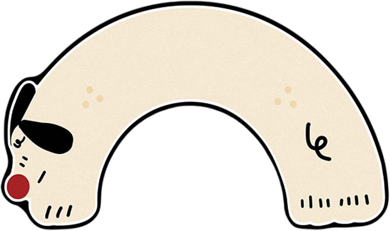 Water Absorption U-Shaped Bath Mat with Cute Dachshund Pattern