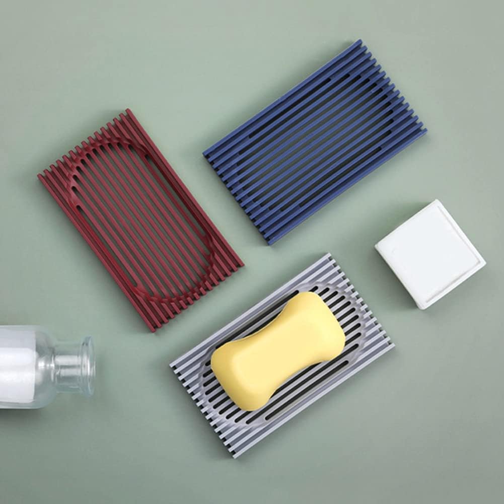 EastyGold Silicone Soap Tray with Non-Slip Drainage