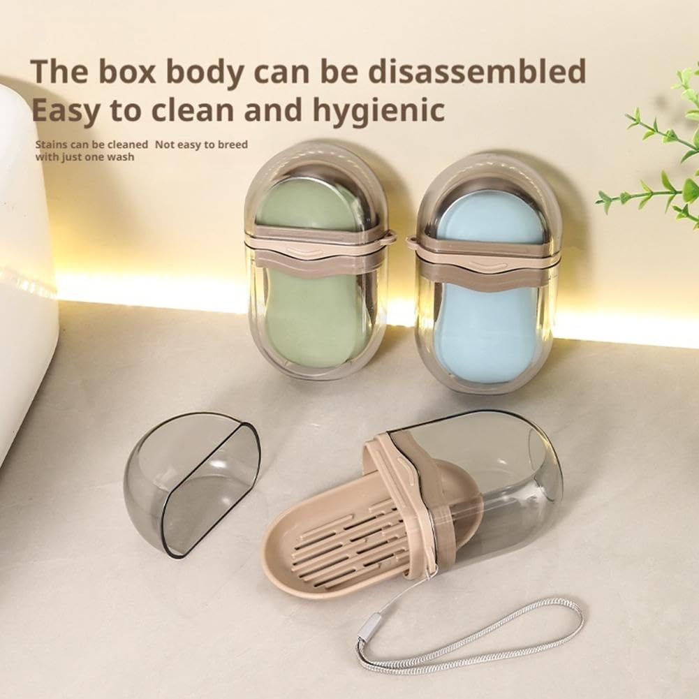 Travel Soap Case with Leakproof Lid and Shampoo Bar Holder