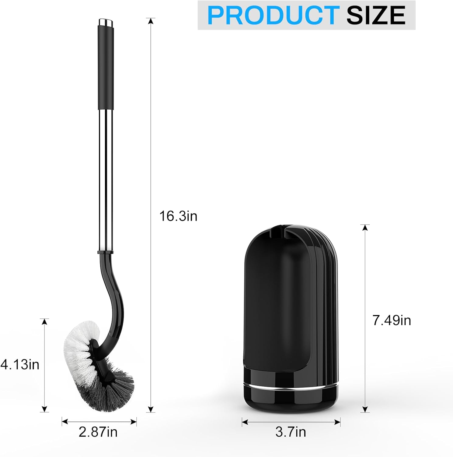SetSail Toilet Brush and Holder Set Black 1