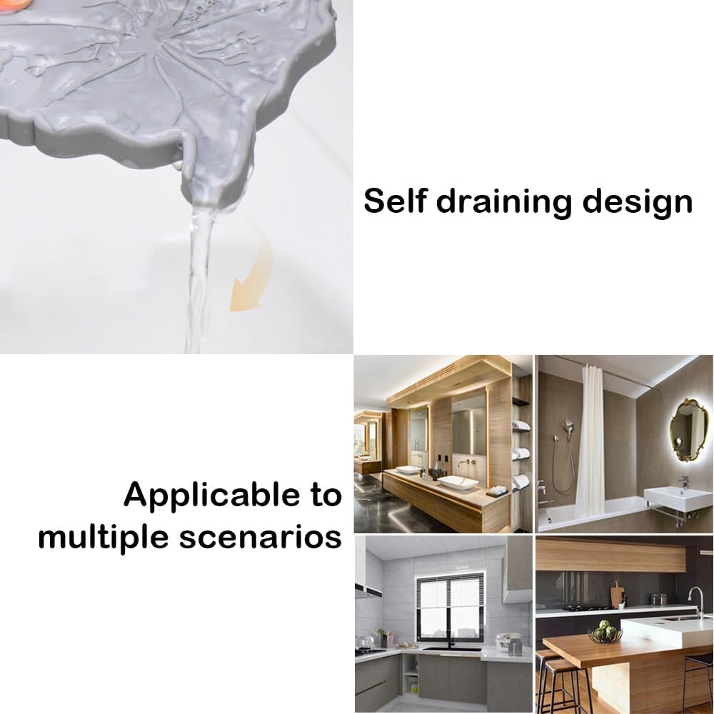 Cute Leaf Shape Silicone Soap Dish Set 2 Pcs