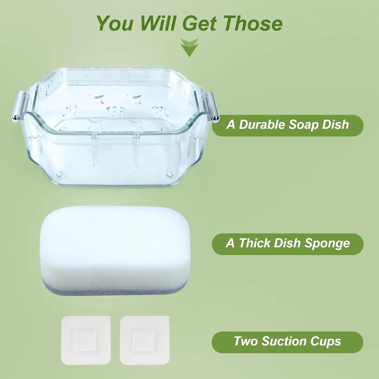 DAOZIJI Bar Soap Holder with Suction Cups and Sponge