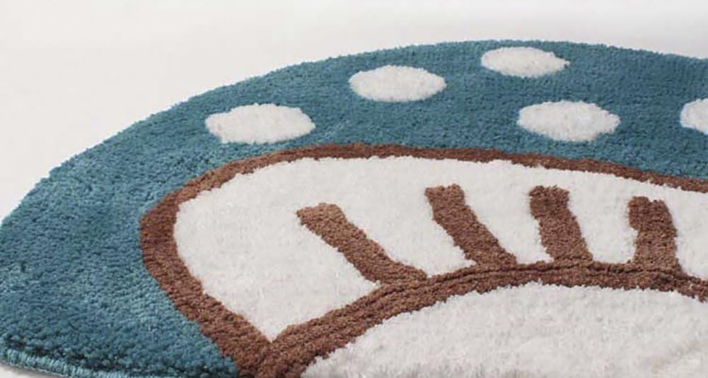 ChezMax Blue Mushroom Bath Rug Non-Slip Absorbent Door Mat