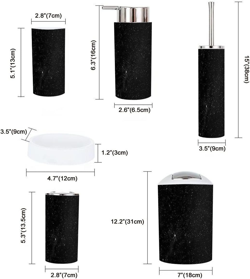 Boho Starlit Sky Graphic Bathroom Accessory Set 6 Piece