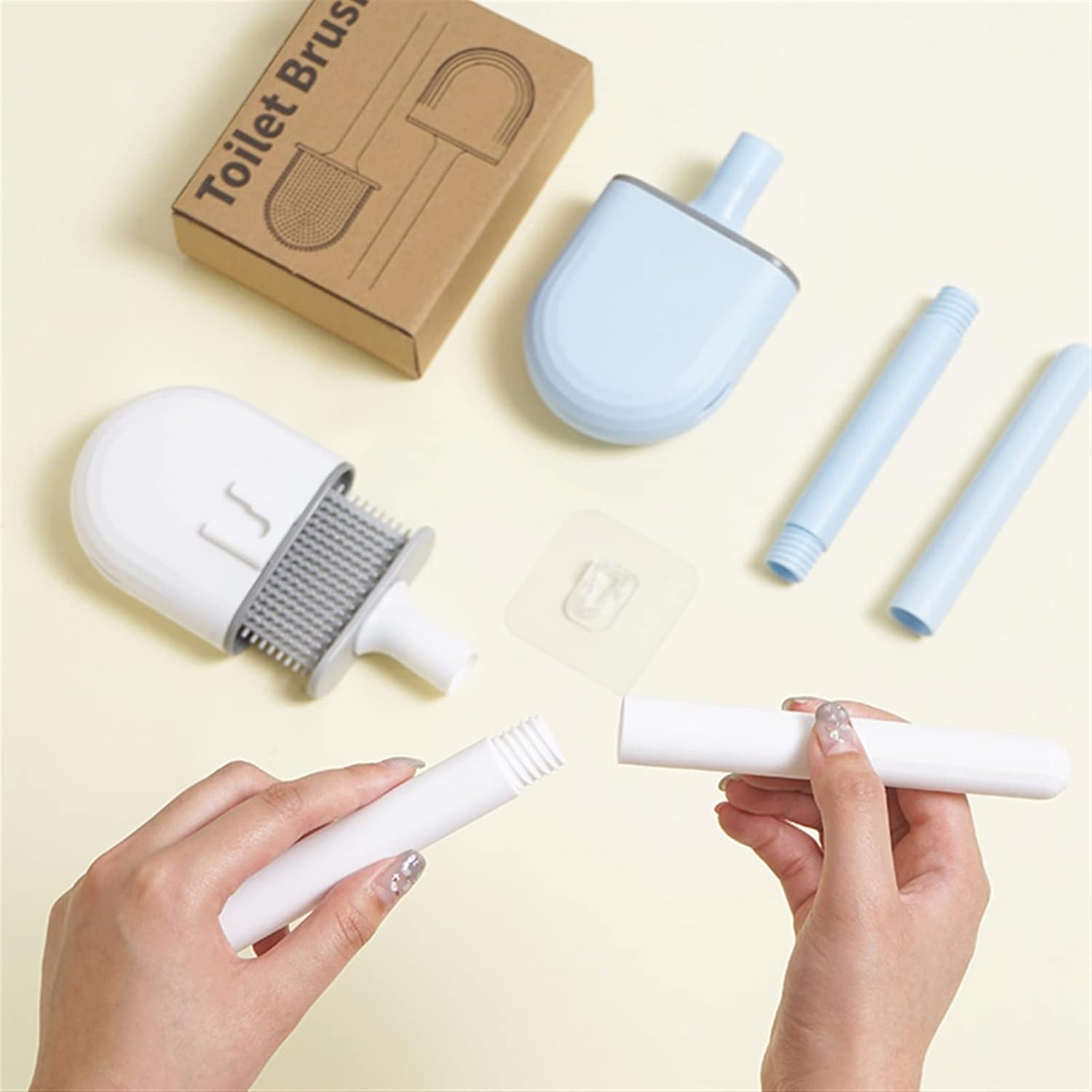 TWENOW Toilet Brush Wall-Mounted with Detachable Handle