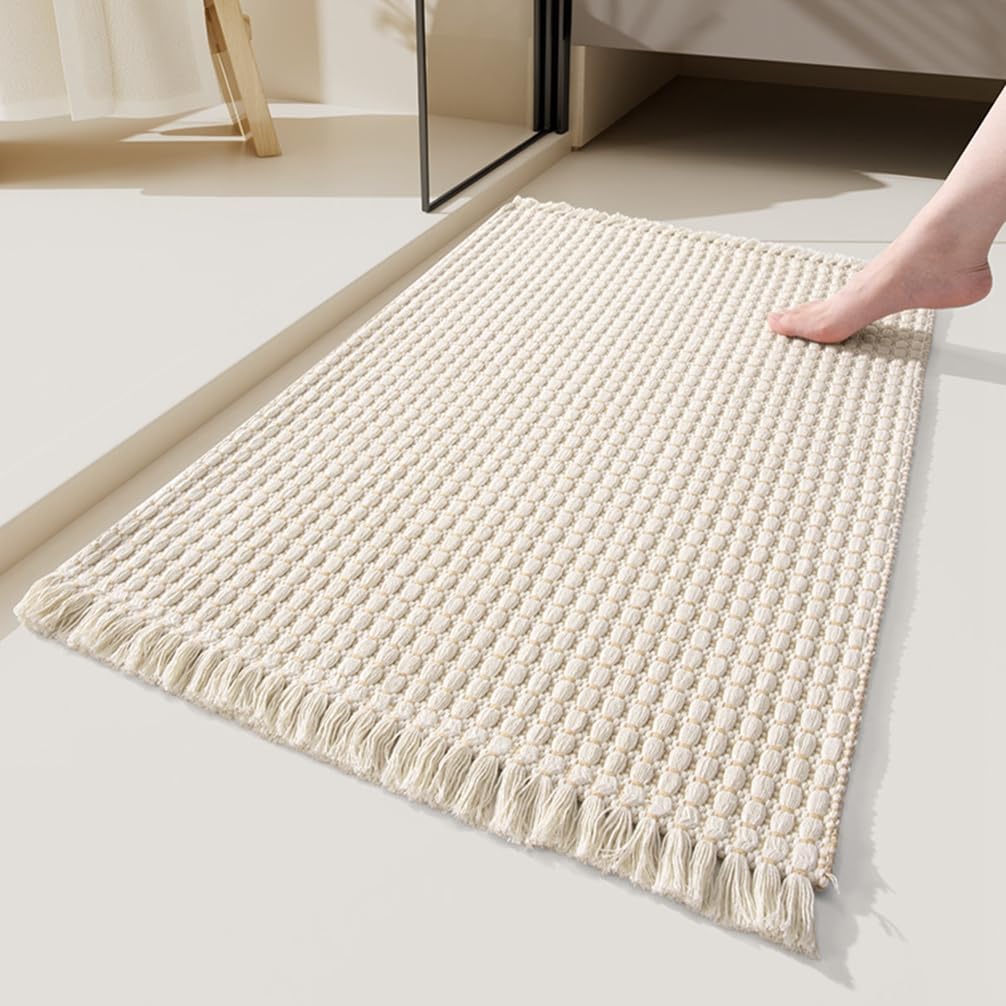 DIANKL Soft Microfiber Bath Mat 24x16 Non-Slip Entryway Rug