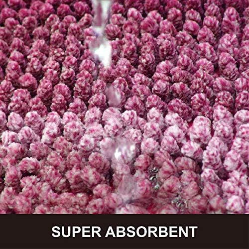 COSY HOMEER Fuchsia Bath Rug 44x26 Inch Non-Slip 1