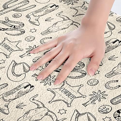 Homewish Western Cowboy Bath Mat with Cow Skull Pattern