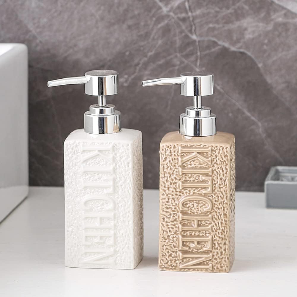 SAFWE White Ceramic Liquid Soap Dispenser with Pump