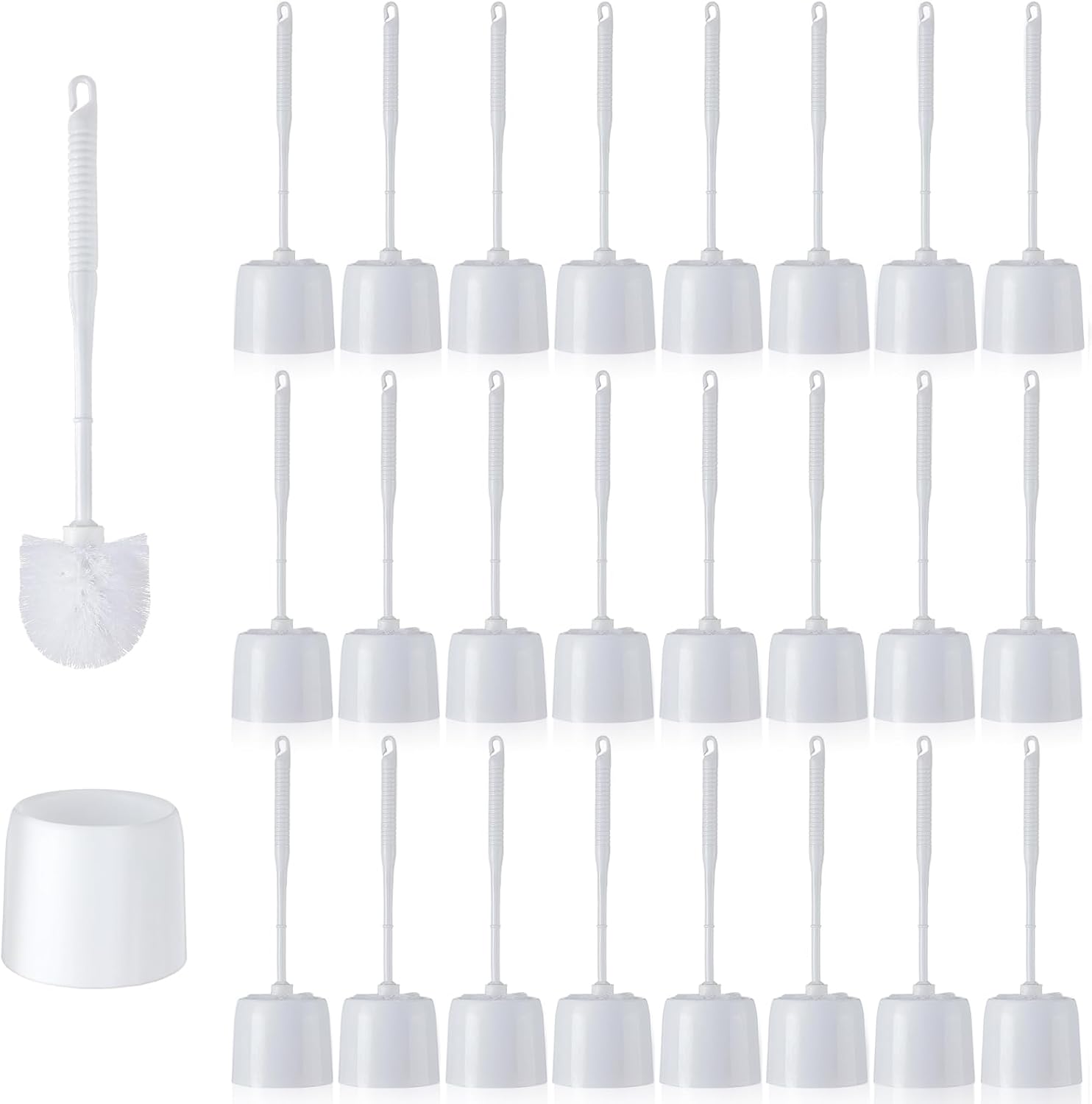 Roshtia 24-Piece Toilet Brush Set with Holder and Caddy