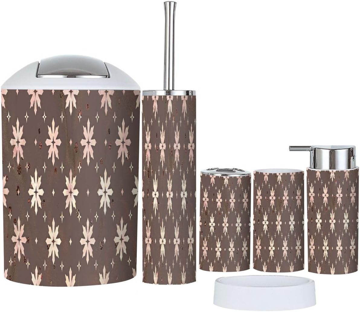 Boho Stars Sparkle Trash Can and Accessories Set