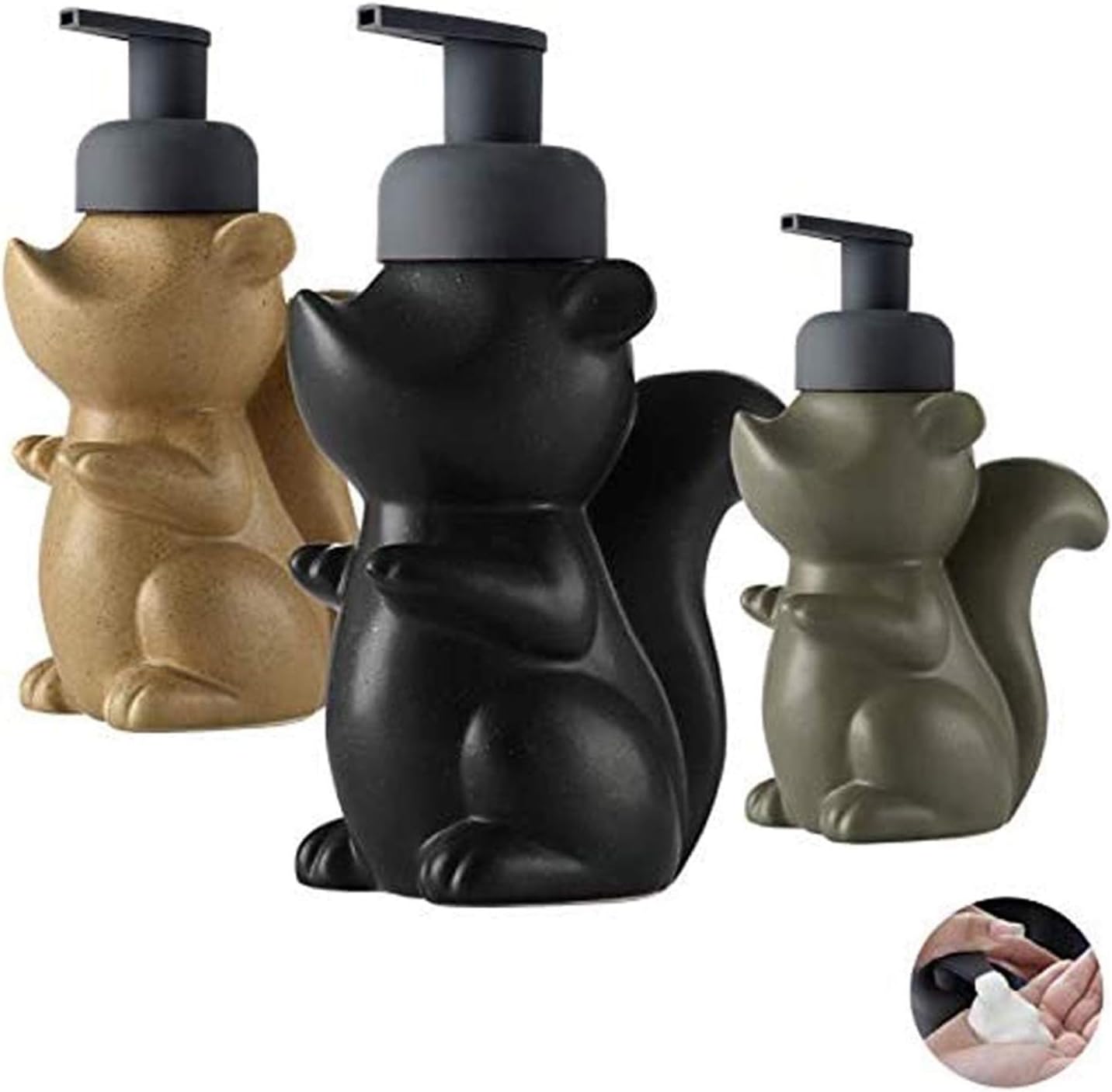 VALTEV Cute Ceramic Squirrel Soap Dispenser 1