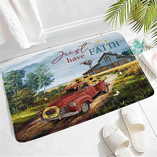 SATRTUD Farmhouse Rustic Car Bath Mat 24x16 Inch 1