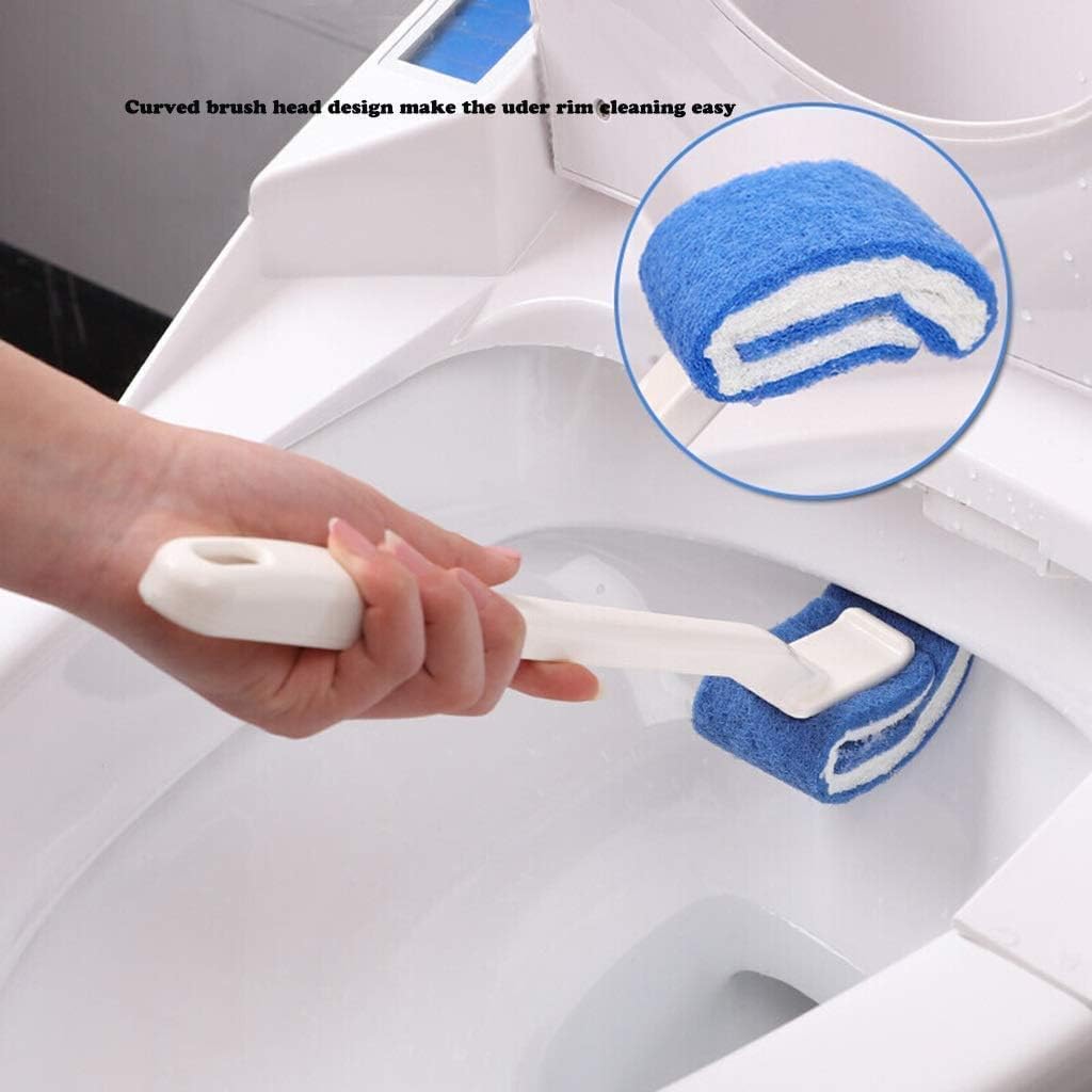 JWCE Toilet Brush 2pc Blue Scratch-Free Deep Cleaning