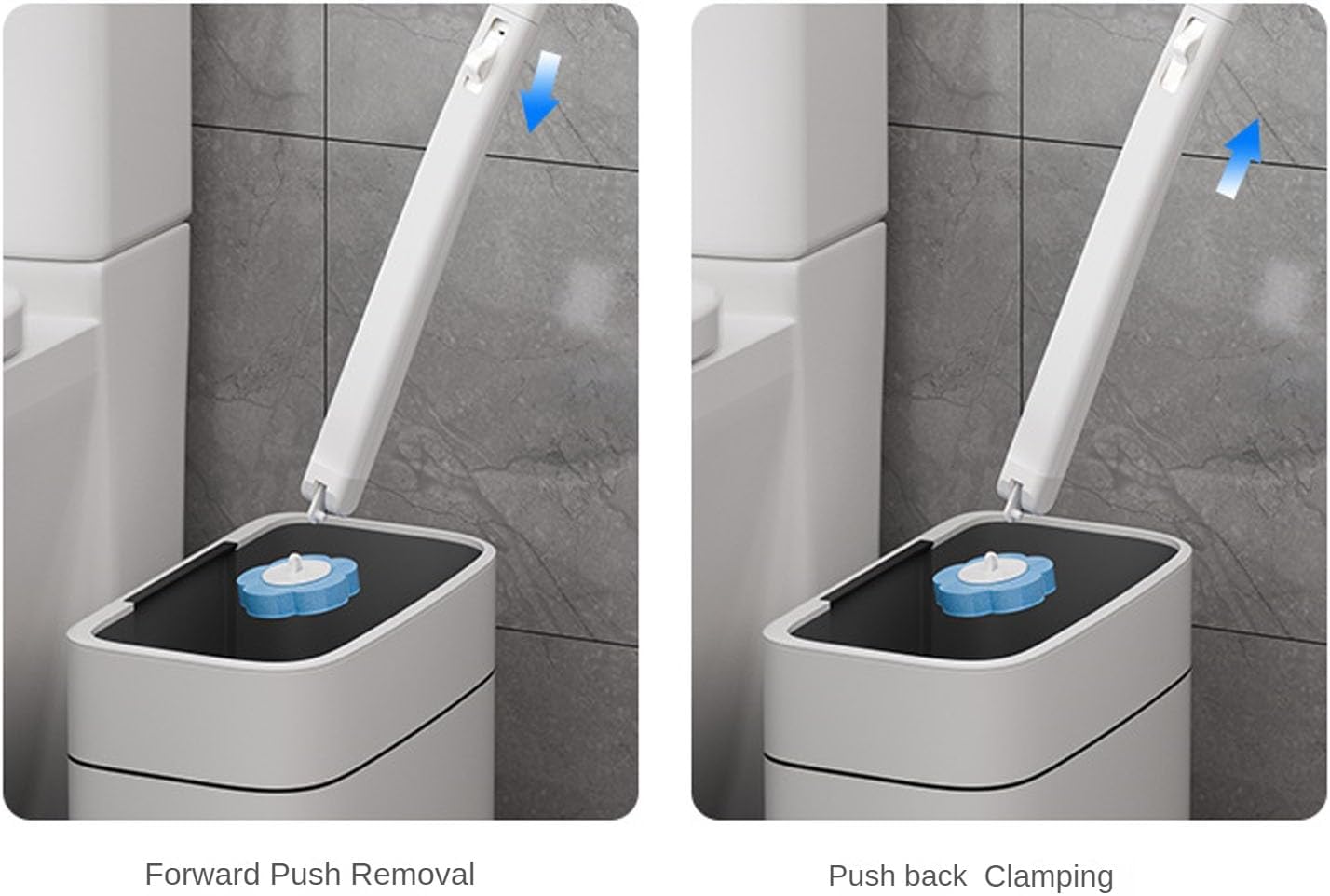 JUDEWY Toilet Brush Holder Set with 18 Refills Gray